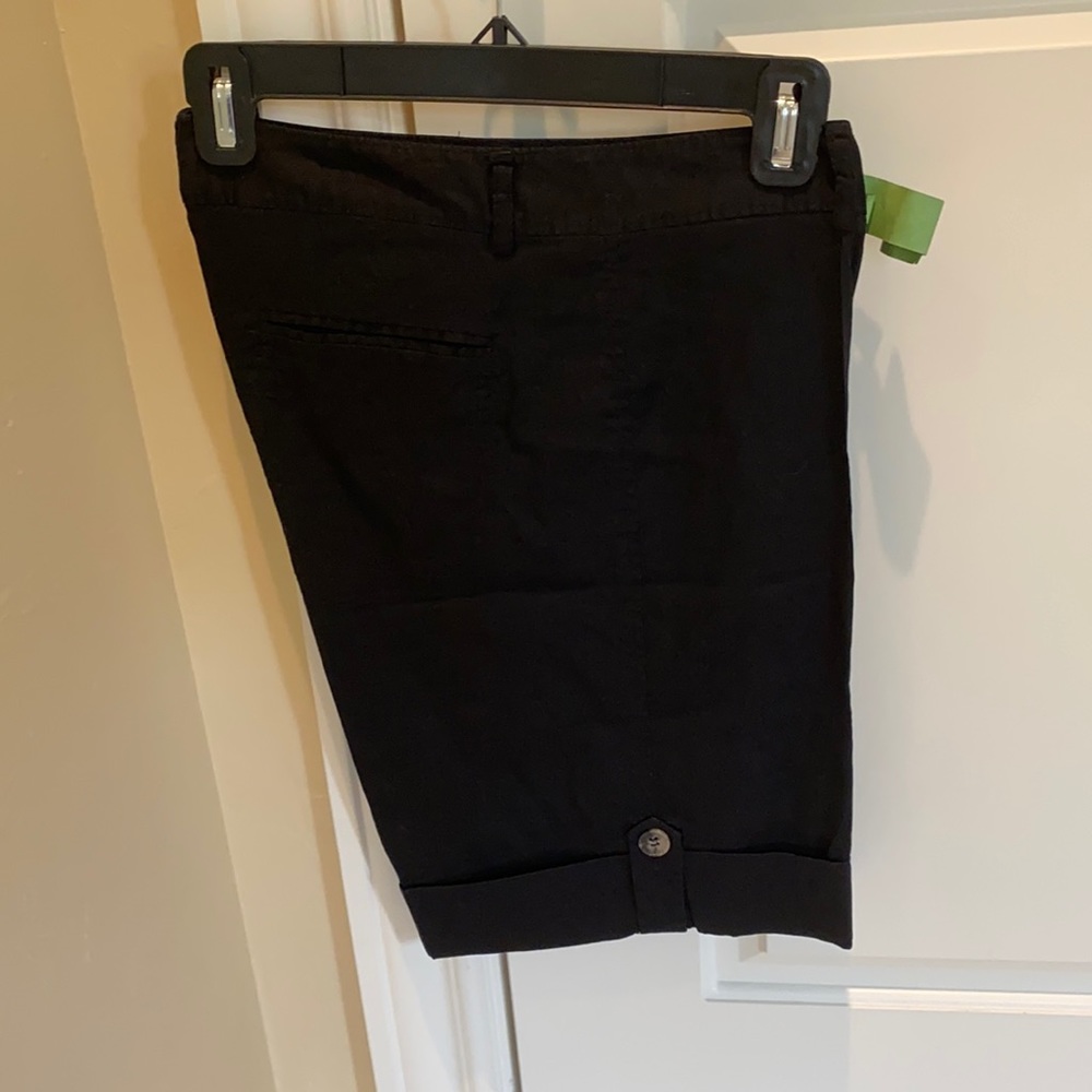 Theory black linen shorts size 8